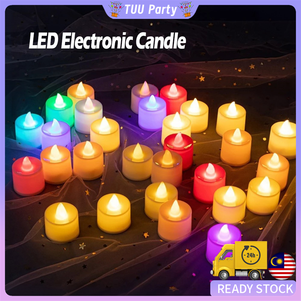 【 】Flicker Flameless Smokeless Romantic Mini LED Candle Night Light Lamp Wedding Party Lampu Lilin 蜡烛灯