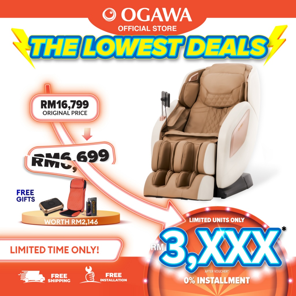 [12.12] Ogawa Retreax Ionic Contemporary Massage Chair [Free Xe Duo Pro + Vibrofit + 3in1 Leather Kit]