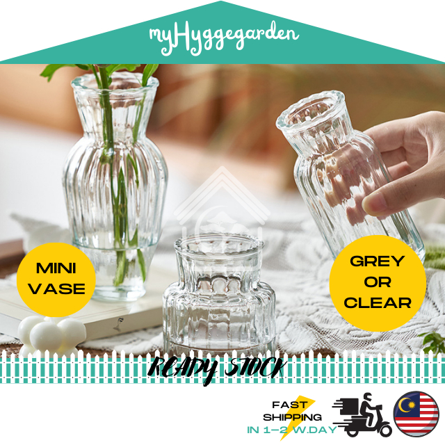 [GLASS] Nordic Transparent Home Office Display Deco Flower Vase Dry Vase / Pasu Kaca Bunga Lut Sinar 多形透明摆设玻璃花瓶