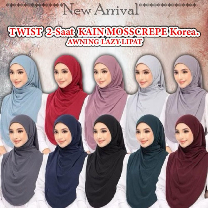 TWIST 2saat, KAIN MOSSCREPE Korea. AWNING LAZY LIPAT
