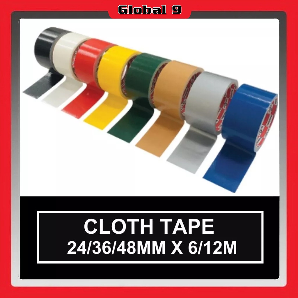 M-ONE Cloth Tape / Binding Tape 24mm / 36mm / 48mm x 6m & 12m (8 Colors)