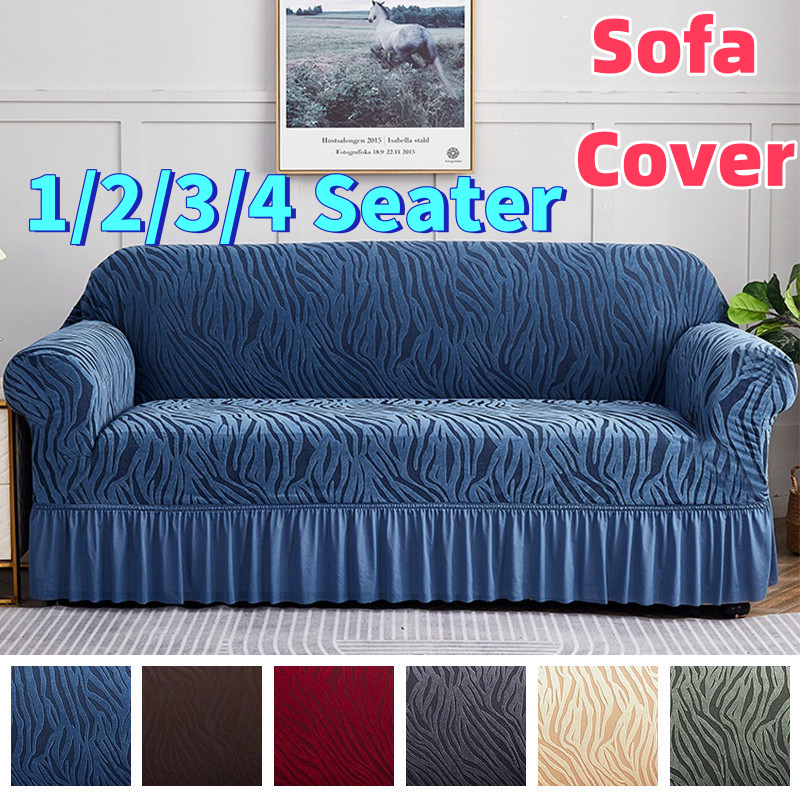 1/2/3/4 Seater Sofa Cover L Shape Stretch Dustproof Cover Waterproof Slipcover Sarung Kusyen