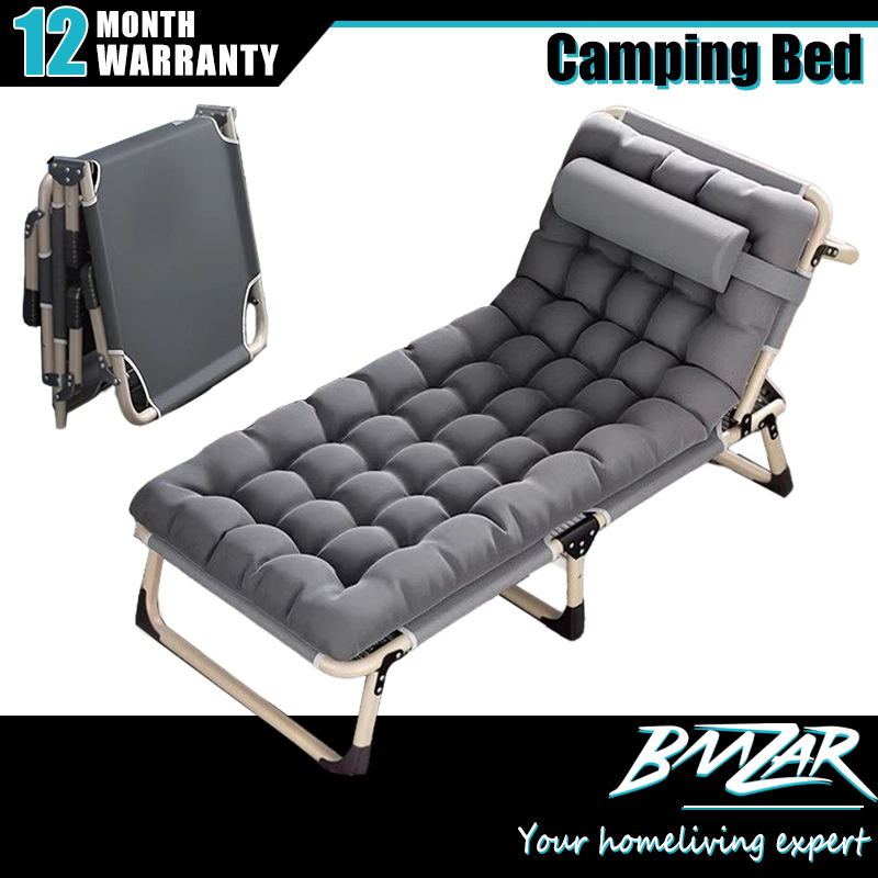 ????? ?? ????? Folding Bed Camping Bed Kerusi Malas Lazy Chair Adjustable Durable Lounge chair折疊床