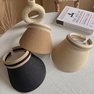 Topi Pantai Wanita Cap straw hat Woman Summer Outdoor Travel Sun Visor Sun Beach hat Leisure Wild Anti UV Hat 防晒帽 太阳帽