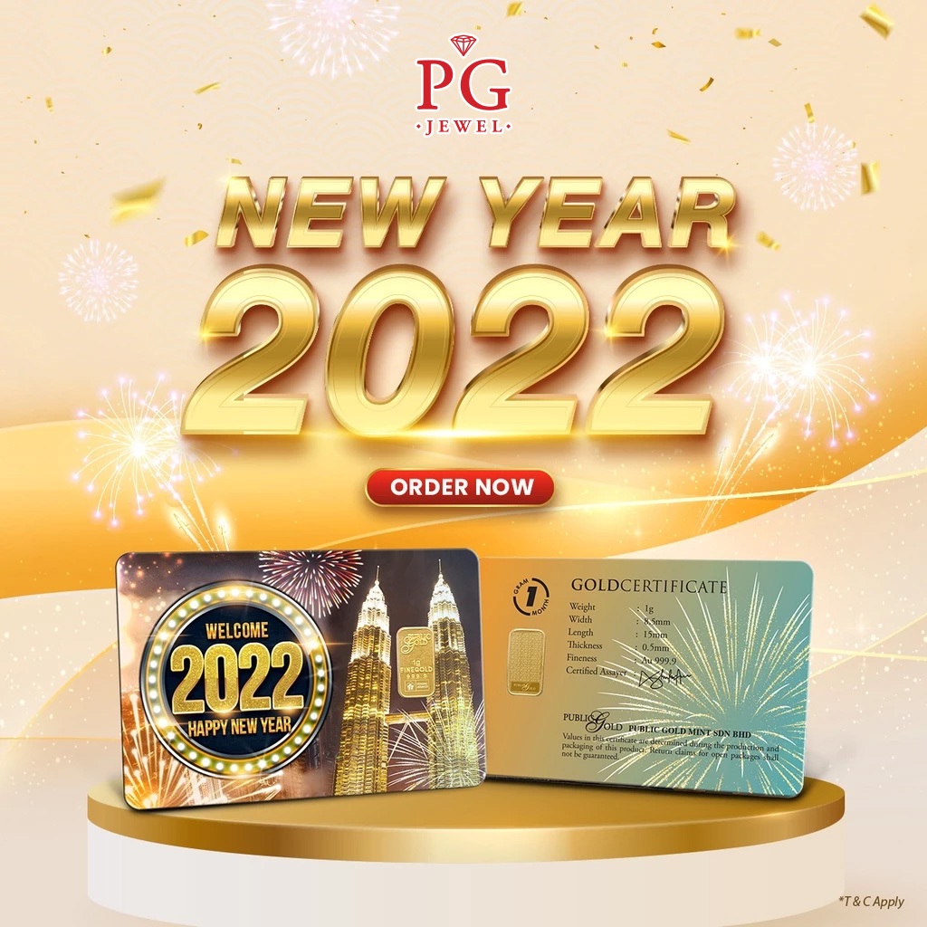 Public Gold Bullion Bar 1g (Au 999.9) - New Year 2022