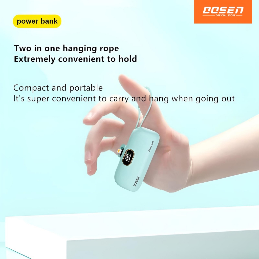 DOSEN Power Bank DX268 iPhone Equipped With iPhone Type-C 2 Output Head  2.1A (6000/8000mAh)