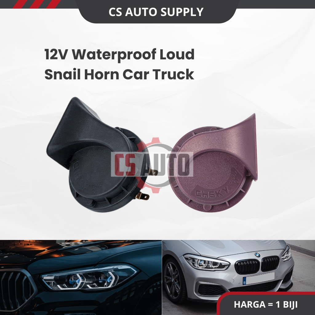 CS 12v Waterproof Universal Lorry Boat Car Motorbike Loud Sound Horn Hon Kuat Motor Kereta (1 pc) 510Hz High