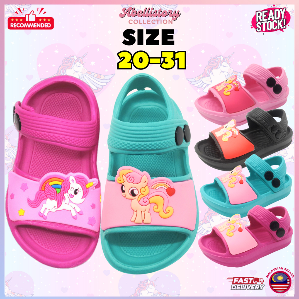[ABELLISTORY] Kids Girls Sandal EVA Shoes Unicorn Cartoon Children Slipper Kasut Budak APRW505