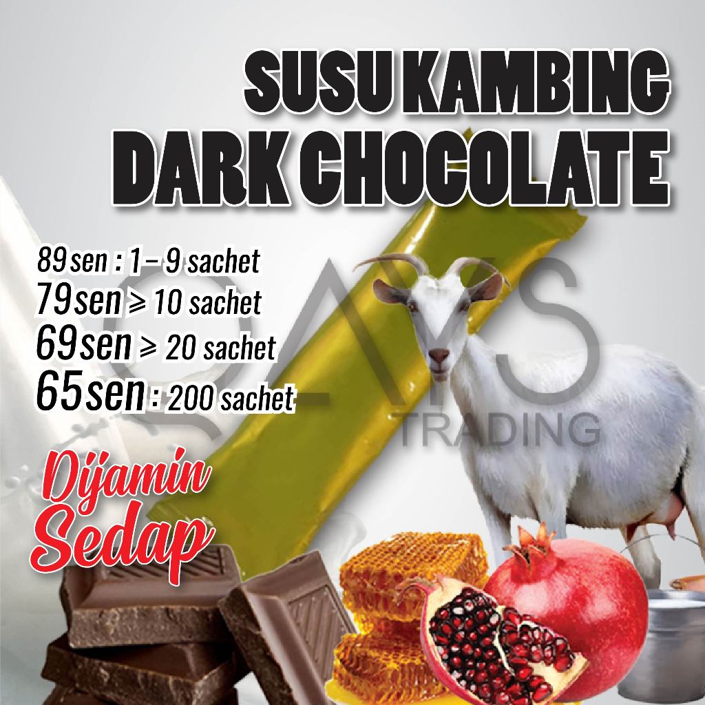 Lelong P2 Susu Kambing Dark Chocolate Brand Popular & Sedap