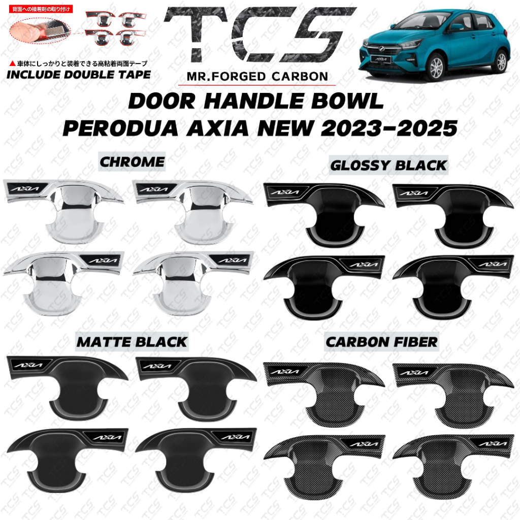 TCS NEW PERODUA AXIA 2023-2025 DOOR HANDLE BOWL COVER GARNISH CAR ACCESSORIES
