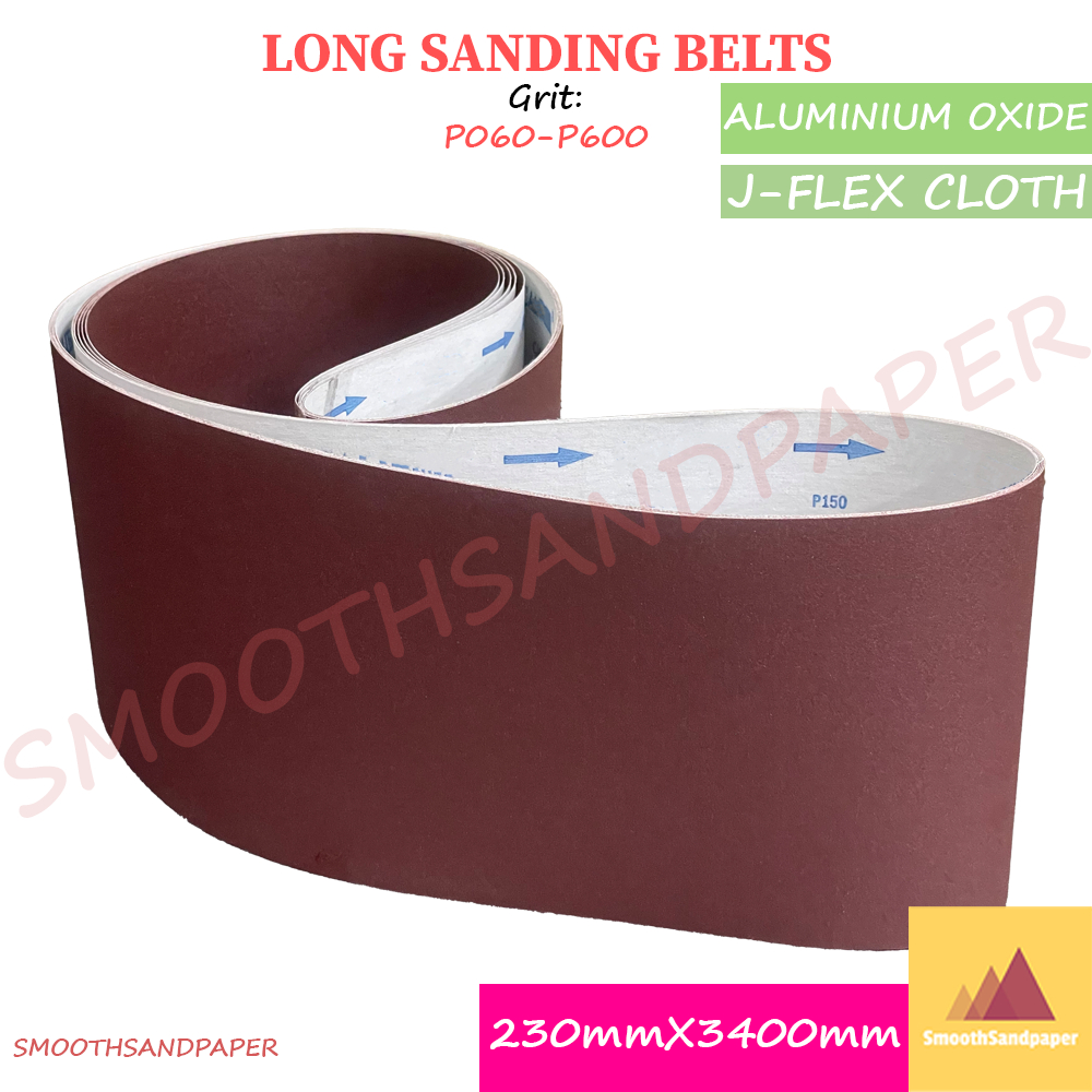 230X3400mm J-Flex Cloth Sanding Belts / Aluminium Oxide 木工家具金属打磨 软布氧化铝红砂带