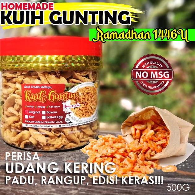 KUIH GUNTING UDANG KERING PADU, RANGUP DAN KERASSS!