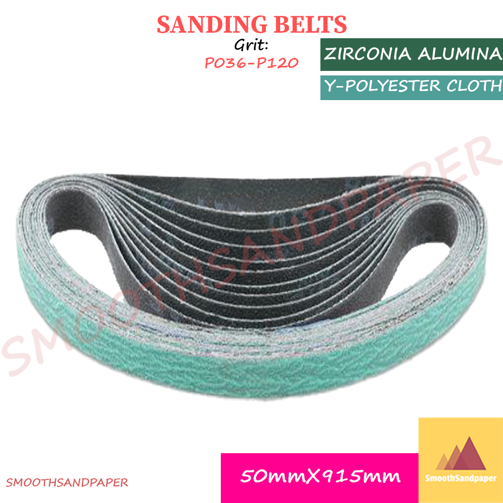 50X915mm Y-Cloth Sanding Belts / Zirconia Alumina [4pcs] 不锈钢铸铁金属打磨 硬布锆刚玉砂带 【4条装】