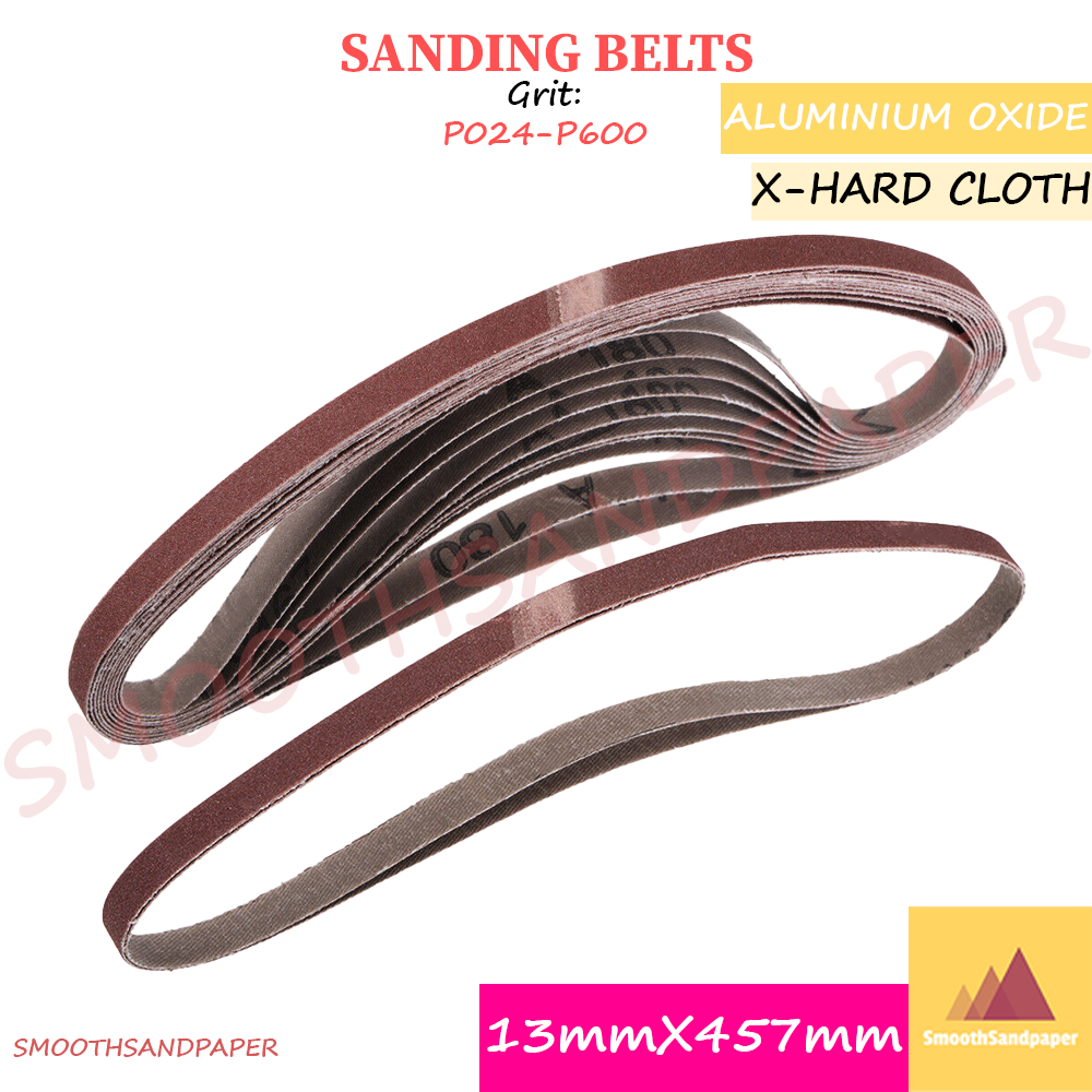13X457mm X-Hard Cloth Sanding Belts / Aluminium Oxide 气动小砂带金属抛光打磨 硬布氧化铝红砂带