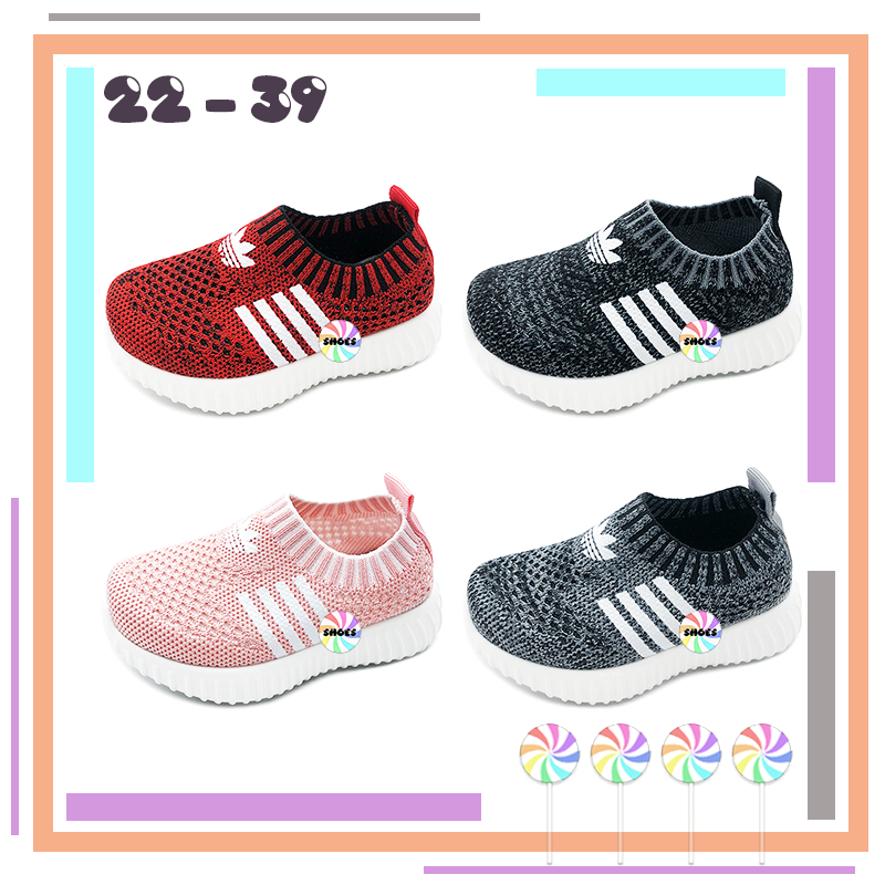 CSMY ➜ Baby & Kids Sport Shoes | Three Leaf Casual Twins Girls Boys Sneaker Red Black Grey | Kasut Sukan Budak 22-39