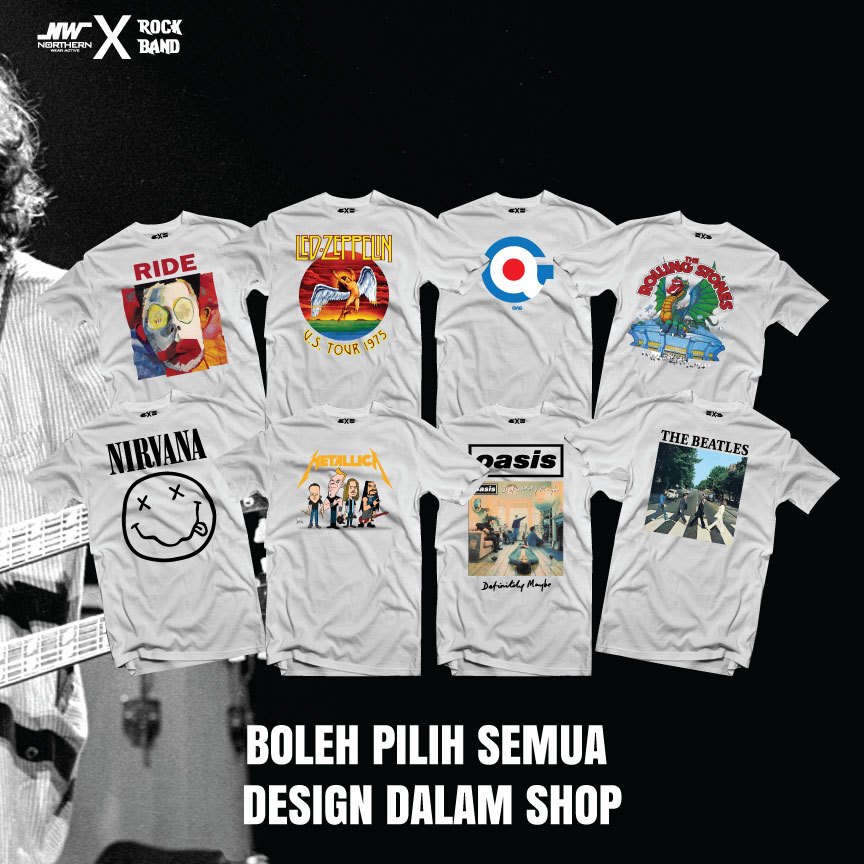 Baju Band Dewasa ,Premium Quality ADULT Band T-Shirt / Design boleh REQUEST sama macam kanak-kanak, 3000+ pilihan design