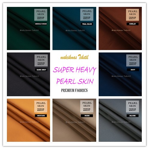 Kain Pasang, Pearl Skin Dull Satin Kain Pasang Plain Premium Eksklusif, Bidang 45"