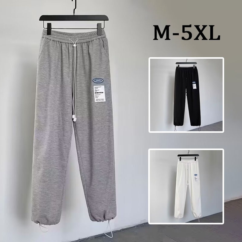 Men's Simple Baggy Elasticity Long Pants Casual Sport Straight Label Trousers For Men