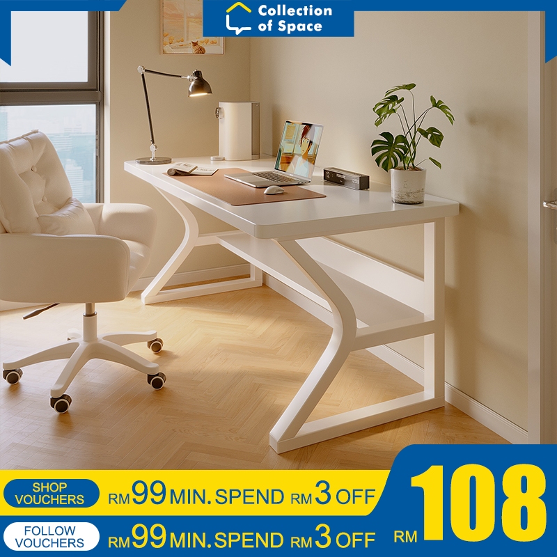 Meja Belajar Study Table With Bookshelf Computer Table Study Desk Meja Komputer Working Table Double Layer Office Desk
