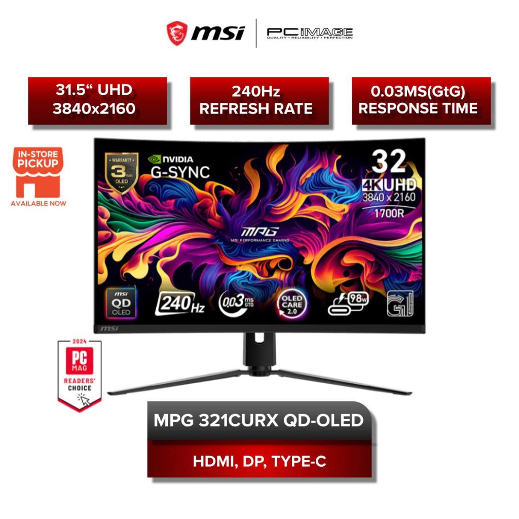 MSI MPG 321CURX QD-OLED CURVED 31.5" | 3840X2160 | 0.03MS | UHD | 240HZ | QD-OLED | G-SYNC | HDR | CURVED GAMING MONITOR