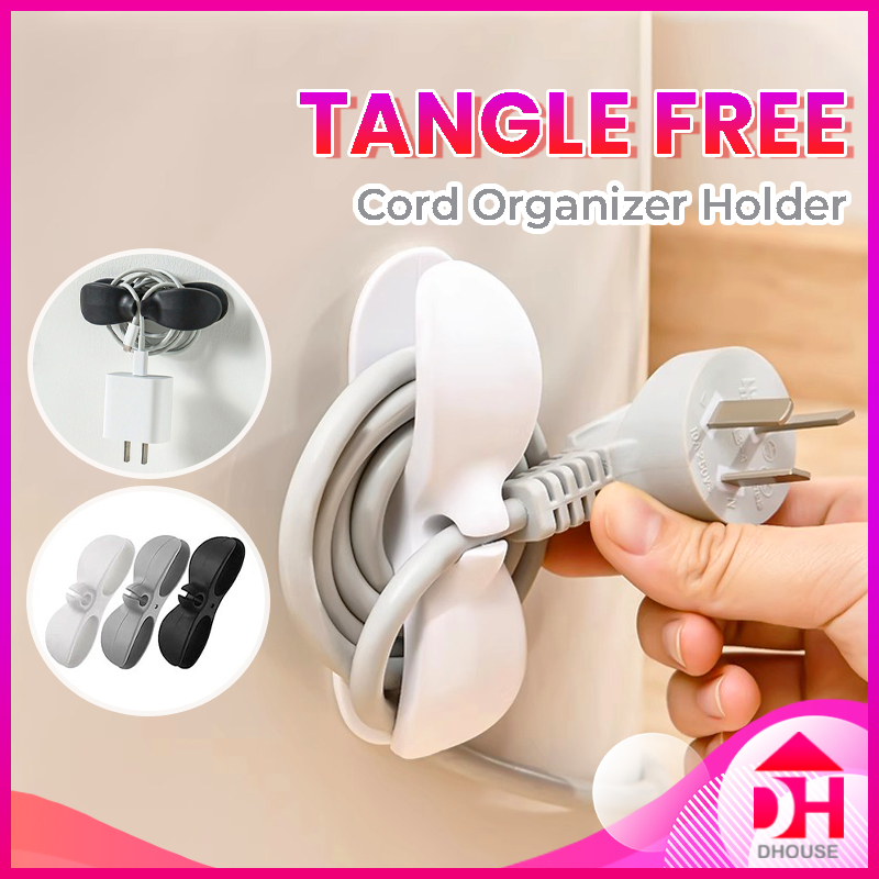 Silicone Cable Cord Wrapper Organizer Clip Adhesive USB Wire Hook Kitchen Tidy Holder Pemegang Wayar