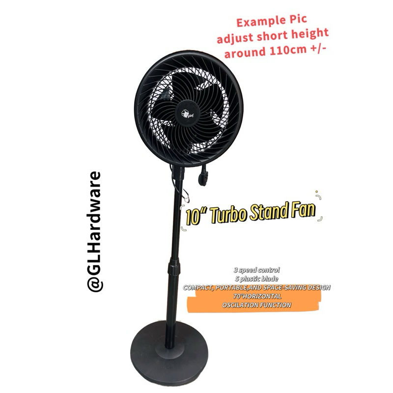 Geloof Powerful Stand Fan 10'' / Adjustable Stand Fan Table Fan Kipas Berdiri | Kipas Meja Kipas/ Fan Blade /5daun balde