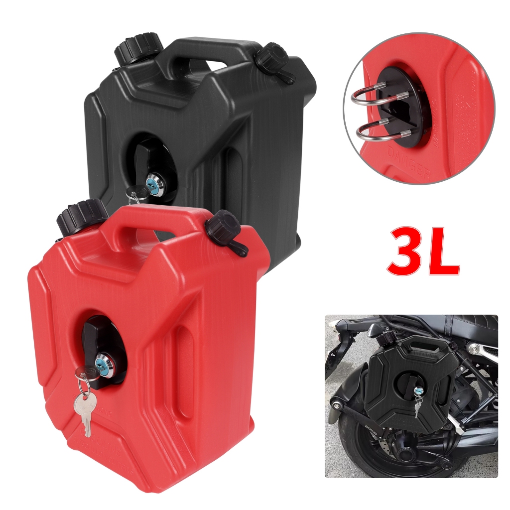 3/5L Plastic Storage Portable Oil Gas Fuel Petrol Diesel Water Tank Jerry Can w/Pouring Spout With Bracket ATV
