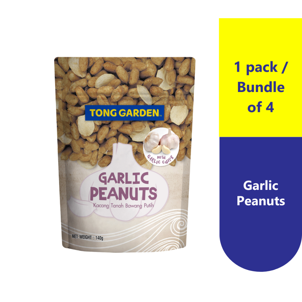 Tong Garden Garlic Peanuts 140g (1 packet/Bundle of 4)