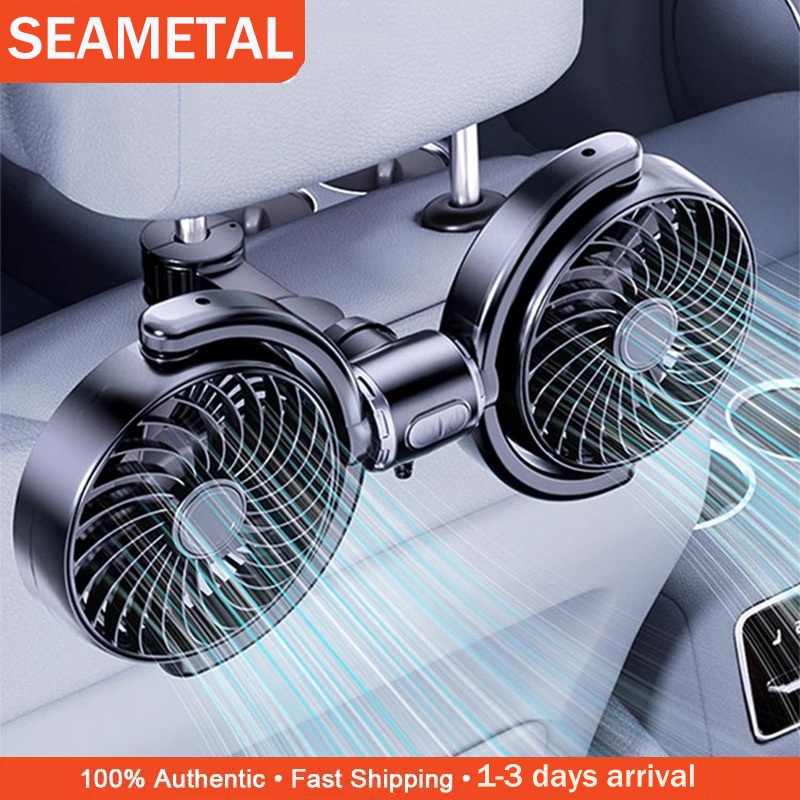 SEAMETAL 360° Usb Fan Car Fan Air Cooler Fan Kipas Mini Kereta Usb 12v 24v Fan Kipas Dalam Kereta Kipas USB Mini Fan汽車風扇