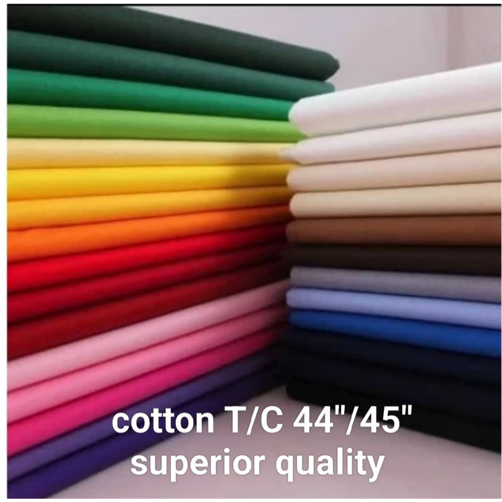 KAIN COTTON T/C 44"/45"/ KAIN COTTON PLAIN 44-45 INCI READY STOCK