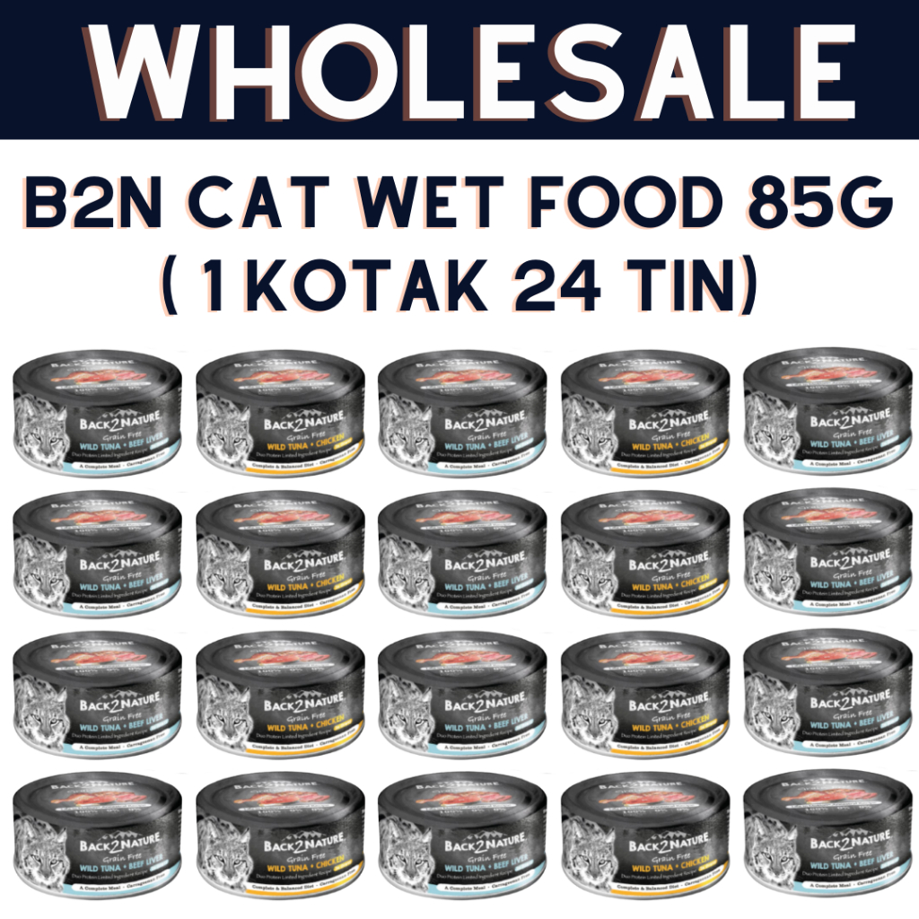 GUN PET BORONG Back2Nature Canned Food 80g Cat Wet Food B2N Back 2 Nature Makanan Kucing Basah WH3