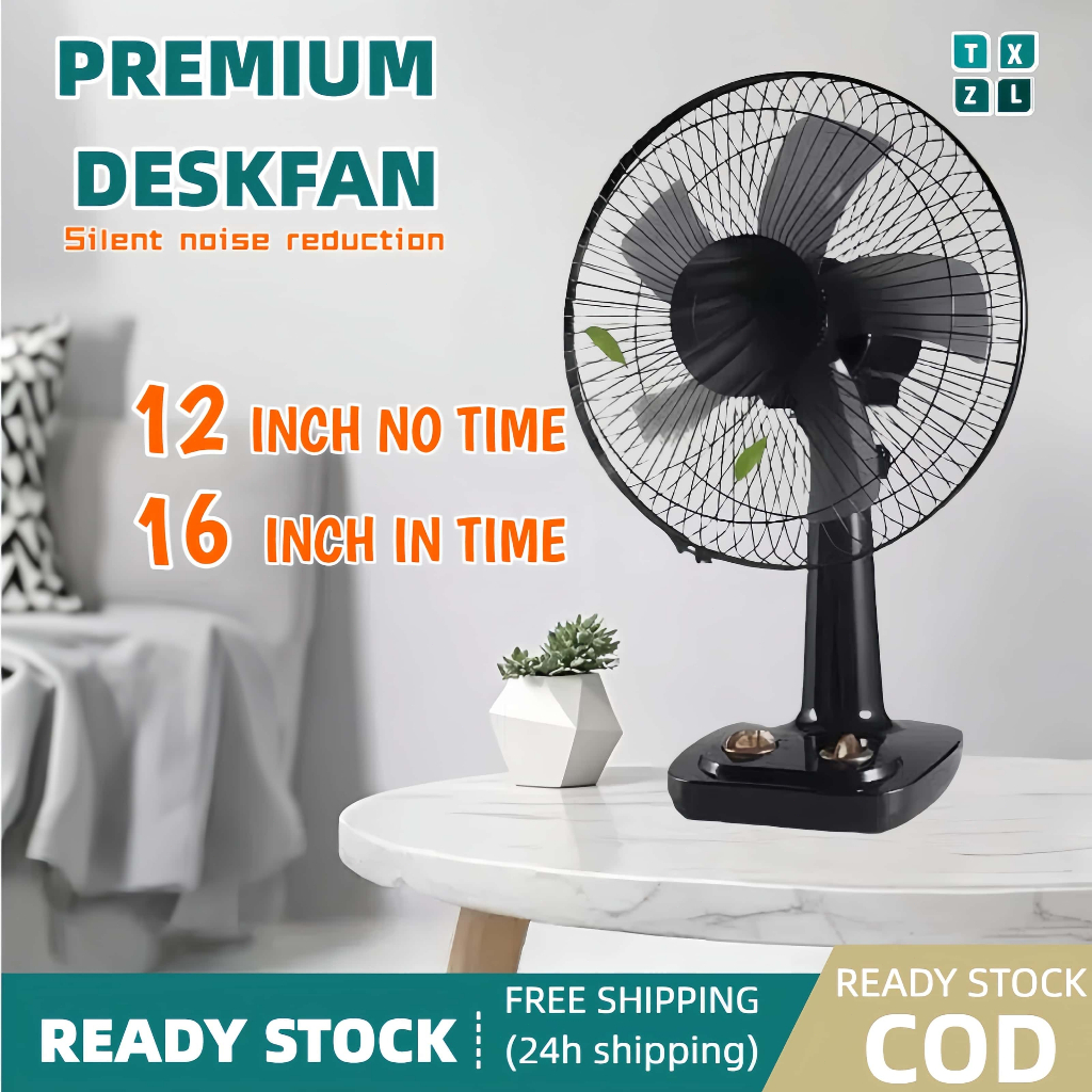 Table Fan 12"/16" Inch Table Fan Strong Wind 3 Speed Easy to Carry fan