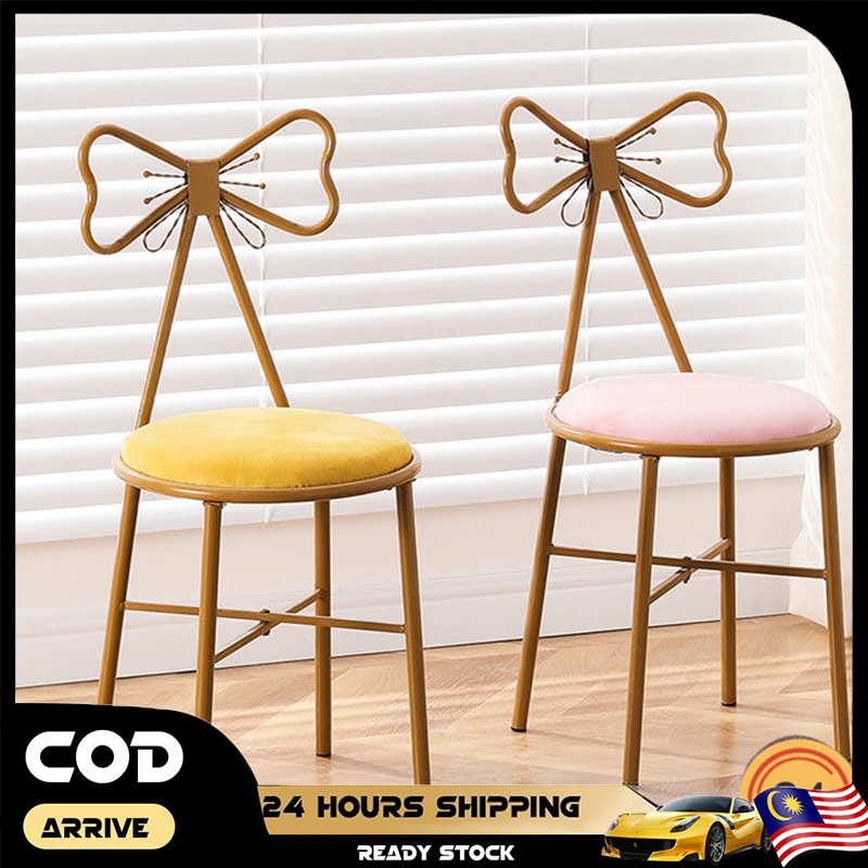 Nordiac Butterfly Makeup Chair Dressing Table Chairs Vanity Stool With Butterfly-Shaped Backrest Makeup Dressing Bench T