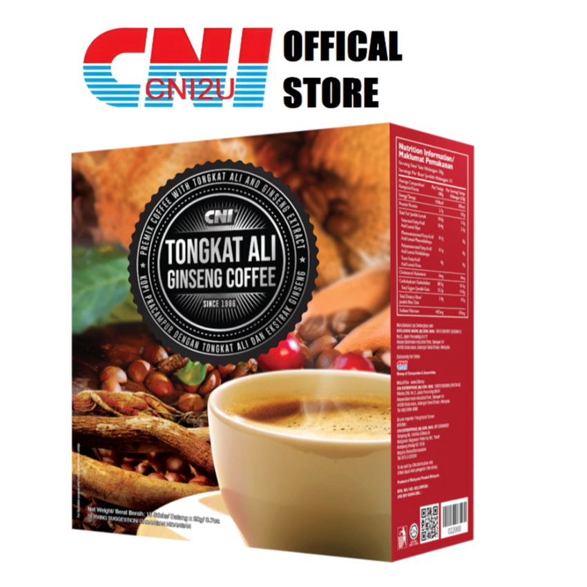 CNI Tongkat Ali Ginseng Coffee (15 Sticks x 20g)