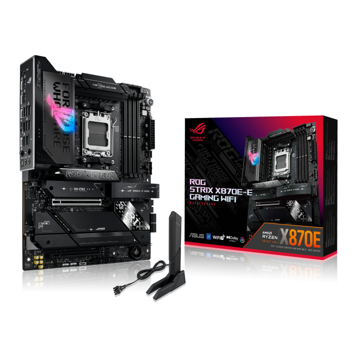 ASUS ROG STRIX X870E-E GAMING WIFI DDR5 AM5 GAMING MOTHERBOARD COMBO PROCESSOR 7500F /  7800X3D / 97