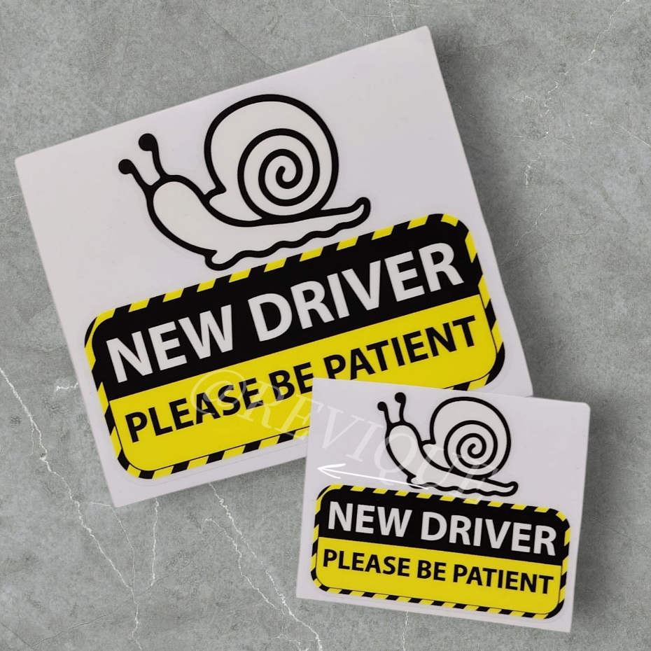 Car Sticker Lesen P & New Driver Snail Sign Waterproof P Sticker Pelajar JPJ