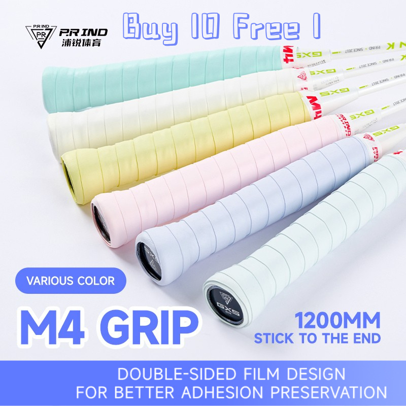 [Buy 10 Free 1]P.R IND SPORTS M4 Badminton Overgrip Tennis Racket Anti-slip Hand Tape Fast-Dry