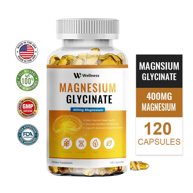 Wellness Magnesium 400mg Magnesium Glycinate 400mg Supplement For Sleep 120pcs
