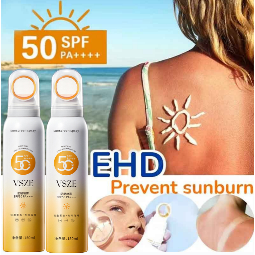 Facial Sunscreen Spray SPF 50+ PA+++ Long Lasting Waterproof Sunscreen Mist Moisturizing Face Anti UV Spray Whitening