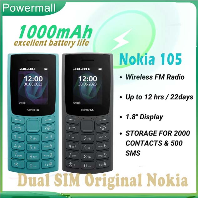 ⭐Brand new original⭐Nokia 105（2023）2G Dual SIM dual standby phone call SMS recording Seniors computer Student backup