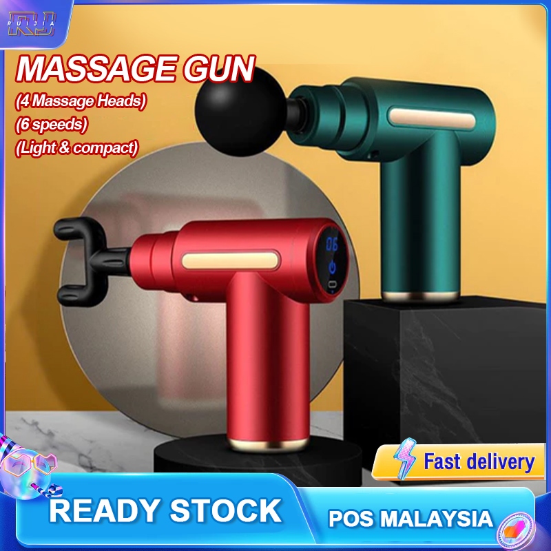Pistol Massager yang agak Bergetar Fascial Gun dengan 6 Kepala untuk Profesional Relaksasi Otot Dalam