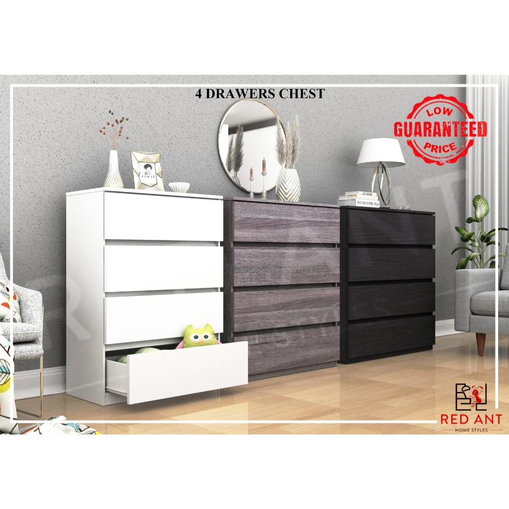 *READY STOCK* RED ANT Chest of Drawer Cabinet with 4 Layer Drawer Storage