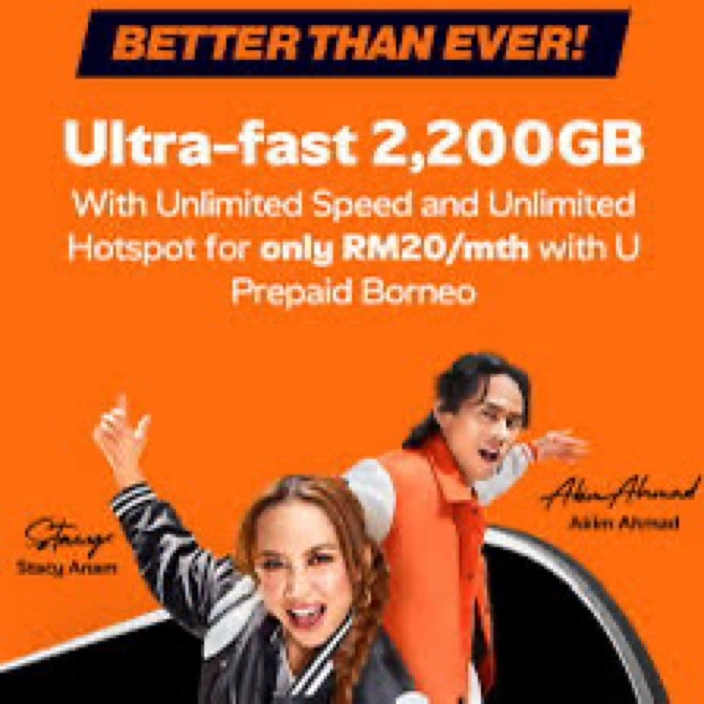 U MOBILE BORNEO 20 (5G) 2000GB (4G) 200GB(must attach document for activation)