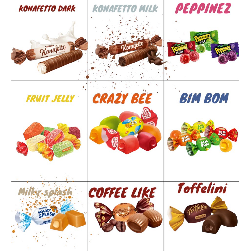 Chocolate and candy mix 1kg Variety Pack (9 Flavours) | Chocolate, Jelly, Toffee & Wafer Treats