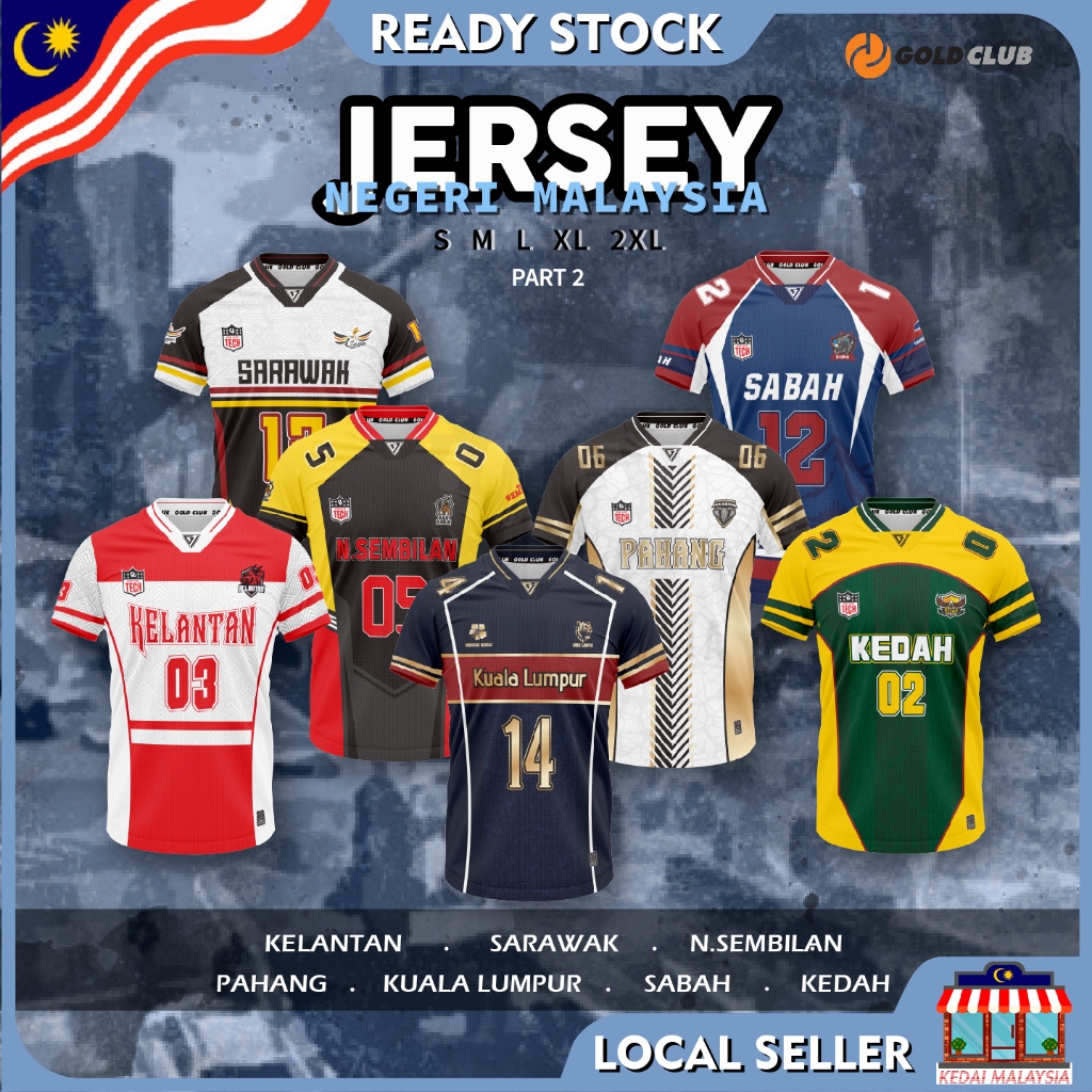 GOLD CLUB Unisex Jersey Negeri Short Sleeve Limited Edition/ Jersi Negeri Malaysia #Part 2