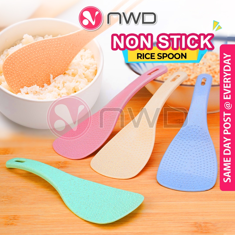 《 》Non Stick Wheat Straw Rice Spoon Scoop Heat Resistant Kitchenware Senduk Nasi 饭勺 NWD