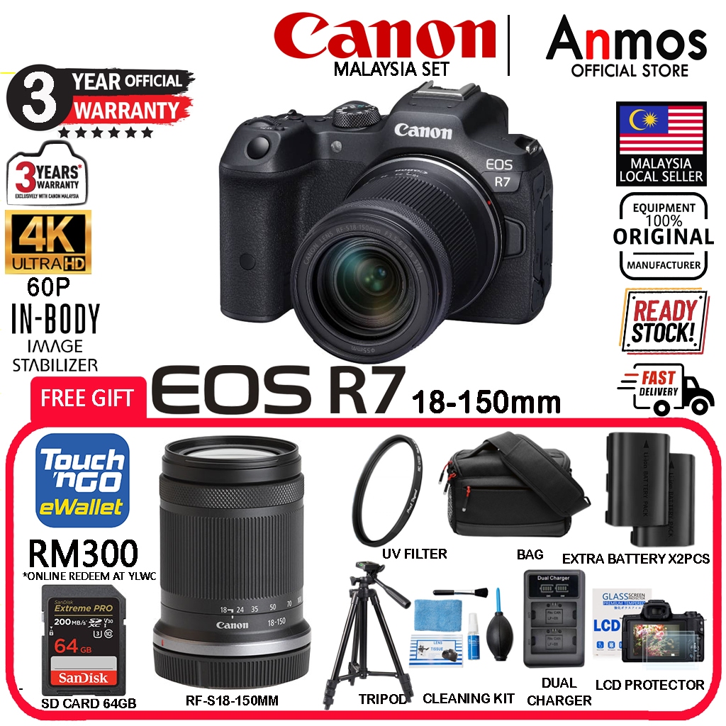 Canon EOS R7 Body & RF-S18-150mm f/3.5-6.3 IS STM & RF 100-400mm IS USM | OFFICIAL Canon Malaysia 1+2 Years warrantyi
