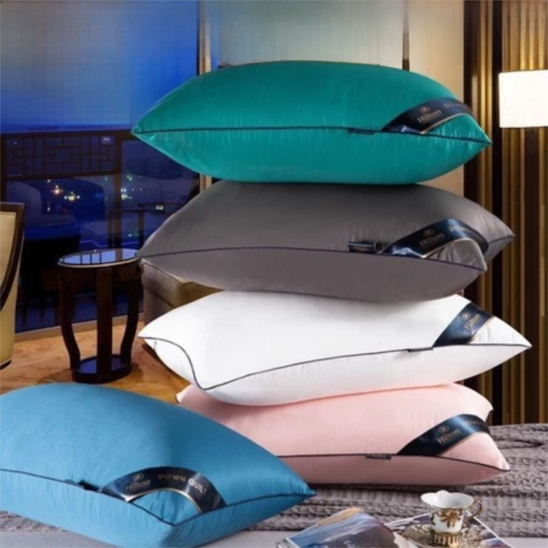 ? Full cotton pillow core Hilton pillow core thick star hotel bedding soft neck protectio? n pillow family life