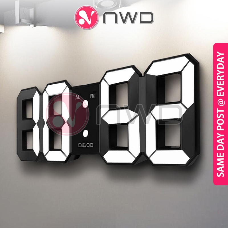 《 ???? ??????? 》 3D LED Digital Clock Alarm Wall Table Desk Temperature Night Mode Home Office Jam Meja Dinding 彩色时钟