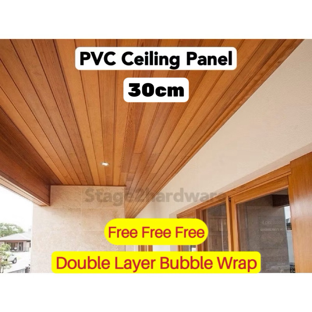 (READY STOCK )30CM PVC Ceiling Panel 10Ft / PVC Panel / DIY WALL PANEL DESIGN/ CEILING DESIGN/WATERPROOF/Ceiling Plastic